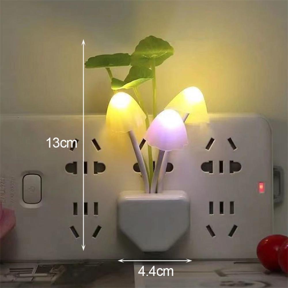 Timekey Mushroom Night Light LED Lampu Samping Tempat Tidur EU/US Plug 7warna Berubah Sensor Kontrol Cahaya Untuk Dekorasi Rumah Kamar Tidur Babyroom B9Q2