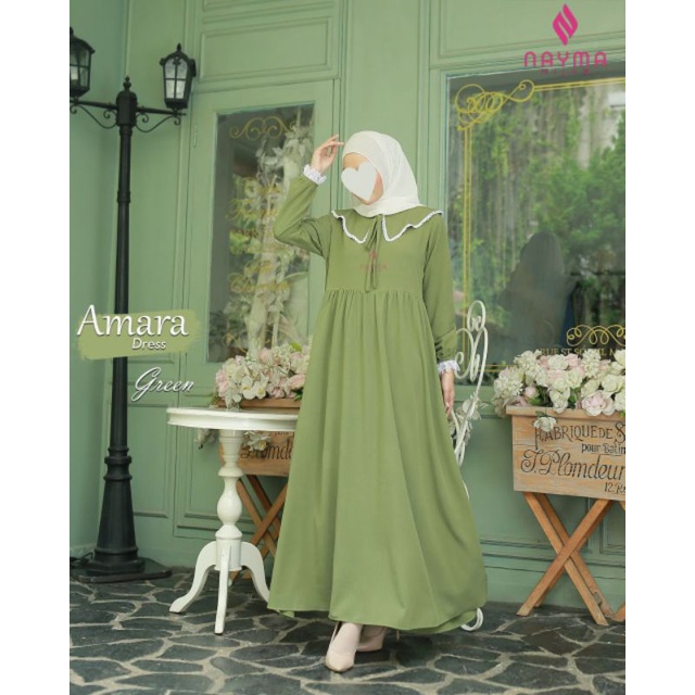 Baju gamis wanita Green  L  Amara Dress by Nayma Hijab