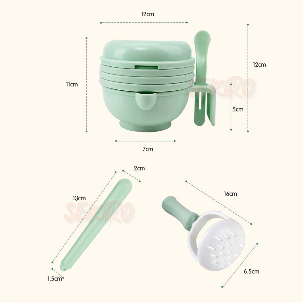 9 IN 1 Baby Food Maker Grinding Bowl Alat Pembuat Makanan Bayi Anak MPASI 9pcs BPA FREE