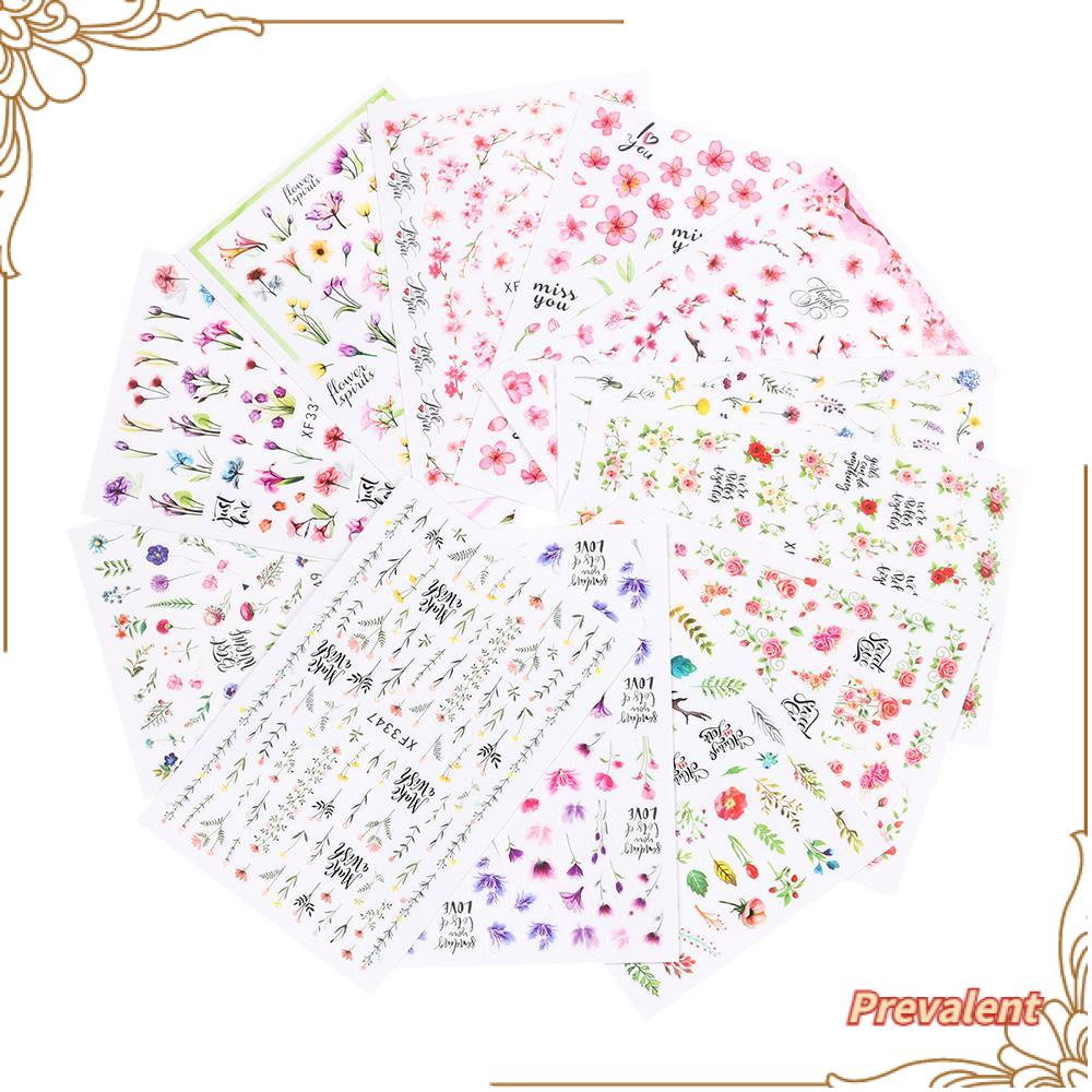 Preva Stiker Kuku Manicure Rose Flowers Anti Air Dekorasi Nail Art