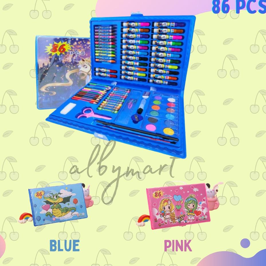 

[KODE PRODUK 9LKZA9933] Colouring Set 86 pcs Pensil Warna Crayon set Stationary Kado anak