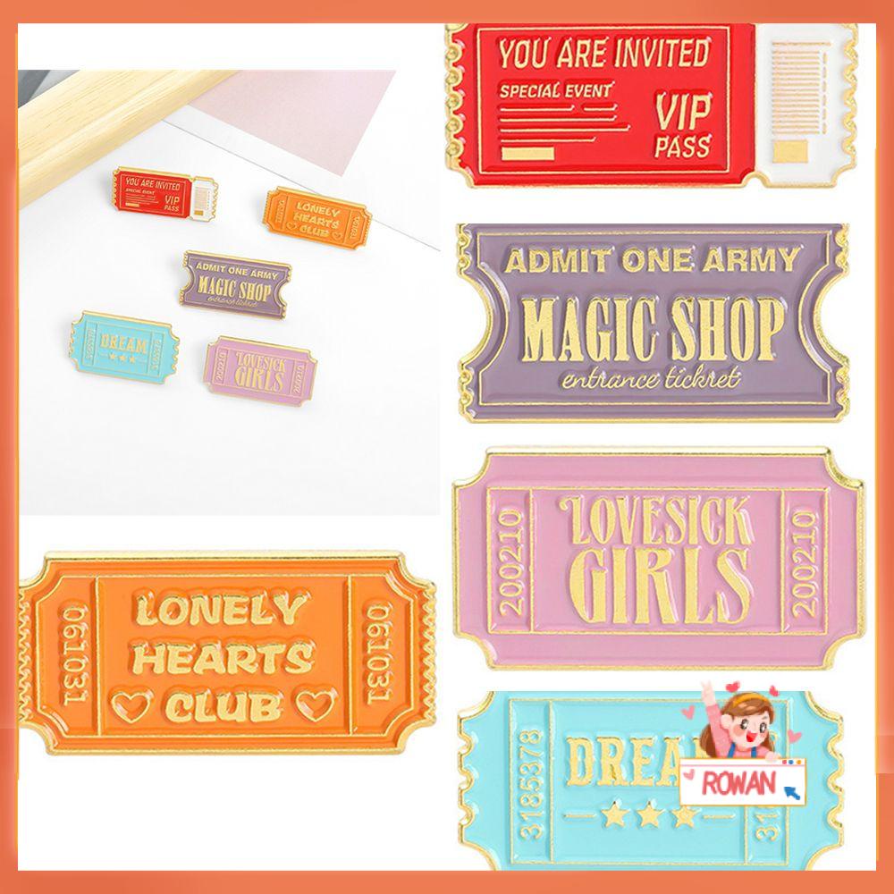 R-flower Enamel Pins Lapel Lonely Hearts Club Anda Diundang Cetak Huruf