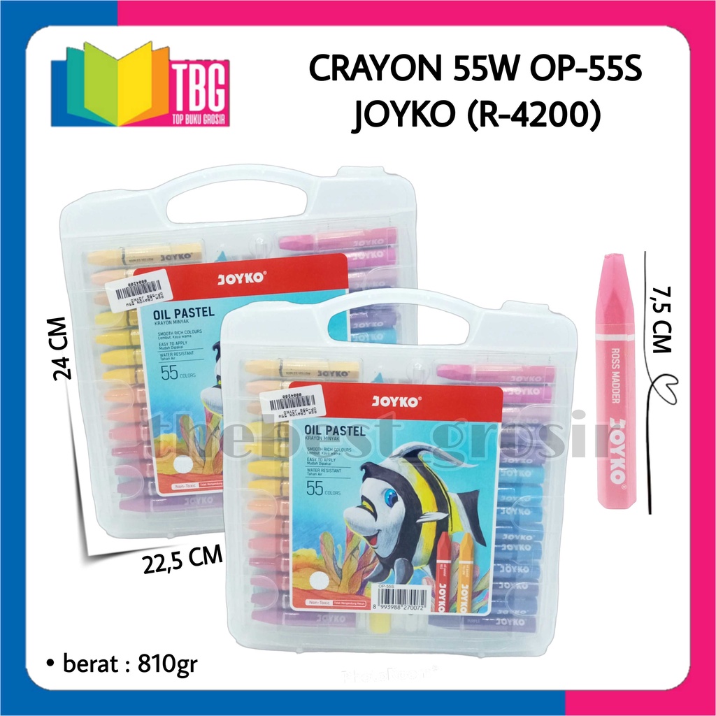 

1 SET CRAYON 55W OP-55S JOYKO KRAYON ALAT MEWARNAI ISI 55 WARNA (R-4200)