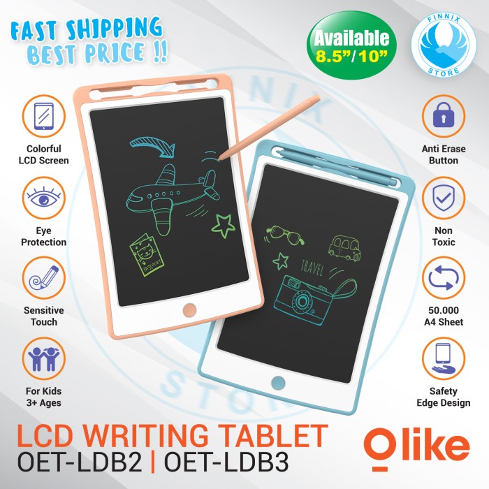 Olike Lcd Writing Tablet / Drawing Board - Papan Tulis Gambar Anak