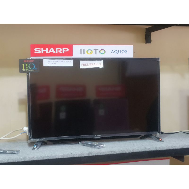 led digital tv sharp 2t-c32dd1i 32inci usb movie + free saldo gopay 150.000 + free breket