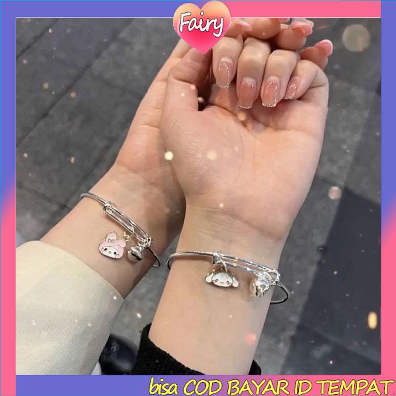 Gelang Kartun Wanita Cinnamoroll Dog Kuromi Sahabat Pasangan yang Dapat Disesuaikan Fashion Korea F