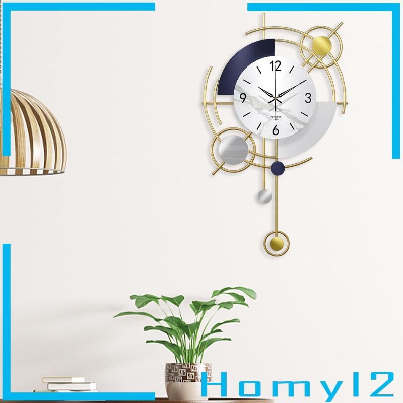 [HOMYL2] Jam Dinding Silent Dioperasikan Baterai Bahan Metal Tidak Berdetak Untuk Dekorasi Rumah Kantor