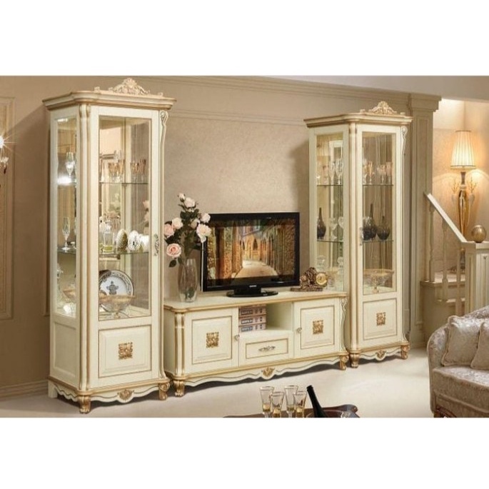 lemari pajangan - lemari hias - bufet tv cat duco putih