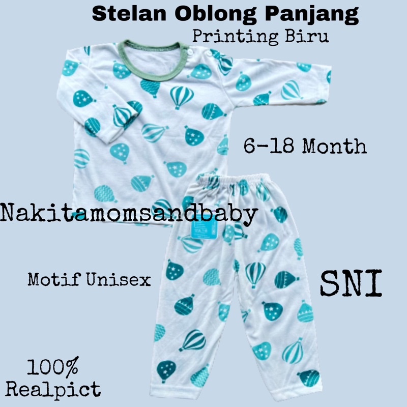 Stelan Oblong bayi panjang  baju celana SNI per 3 stel atau 1 stel SNI promo 9.9