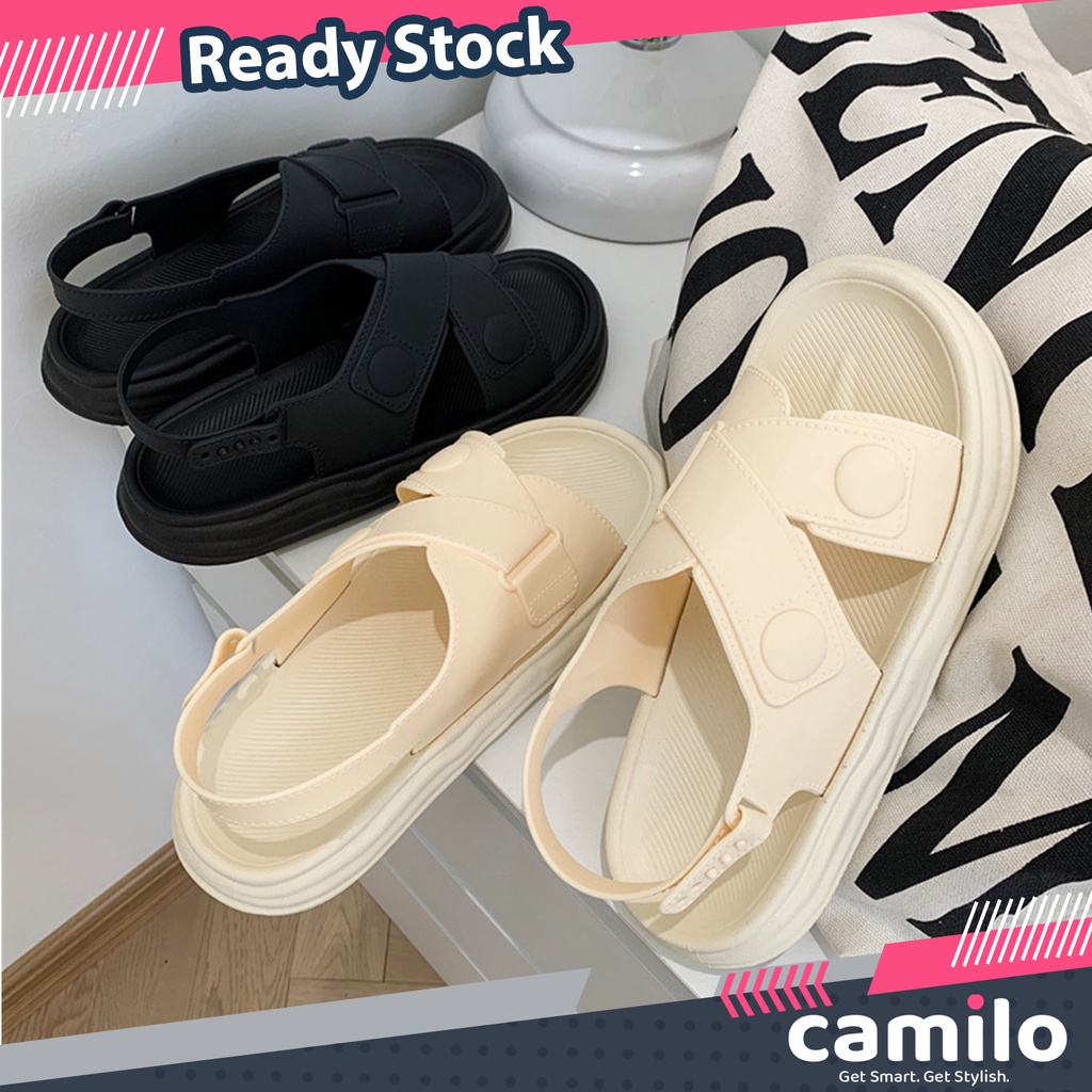 ☀CAMILO☀ SF23 Sandal Wanita Terbaru /Sendal Selop Tali Jelly Laluna V502/Sendal Karet Korea Kekinian