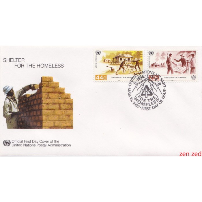 

A381 Prangko United Nations FDC 1987 Shelter for the Homeless 1 Pcs