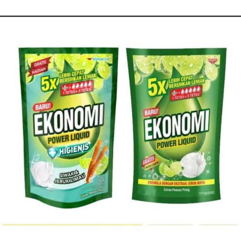Ekonomi Power Liquid Sabun Cuci Piring 755 ml + Spons/Ekonomi 1000