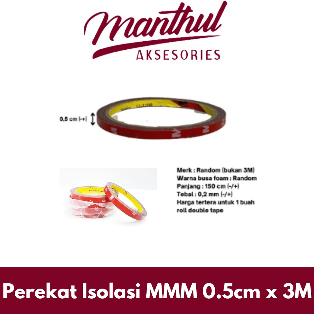 

Perekat Isolasi MMM 0.5cm x 3M Double Tape Foam Double Tape Bukan 3M