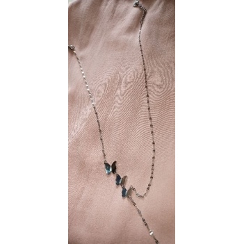 Hyl Jewelry Kalung Titanium Wanita permata perhiasan aksesoris perak lapis