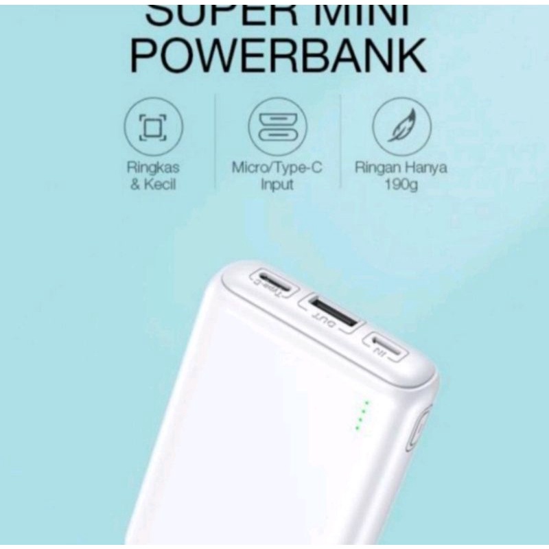 Power Bank RT10 10000mAh Powerbank 2 Input 1 Output Super Mini