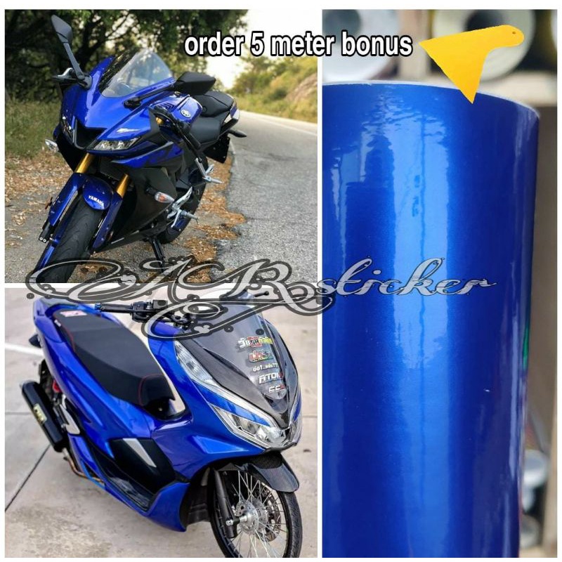 Stiker biru candy SKOTLET stiker motor mobil otomotif
