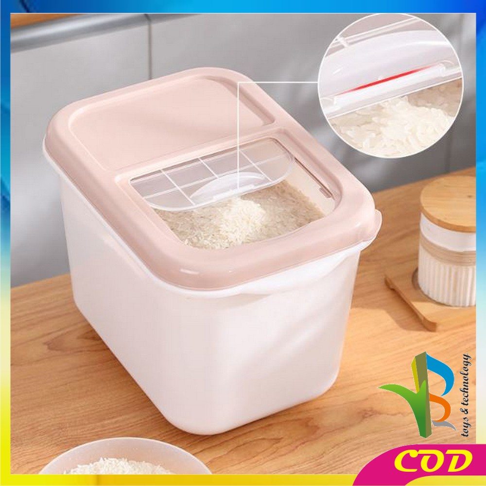 RB-C719 Tempat Beras Kotak Penyimpanan Makanan Rice Box Storage Bisa Didorong Dengan Roda / Wadah Serbaguna Box Beras Tepung  Free Cangkir