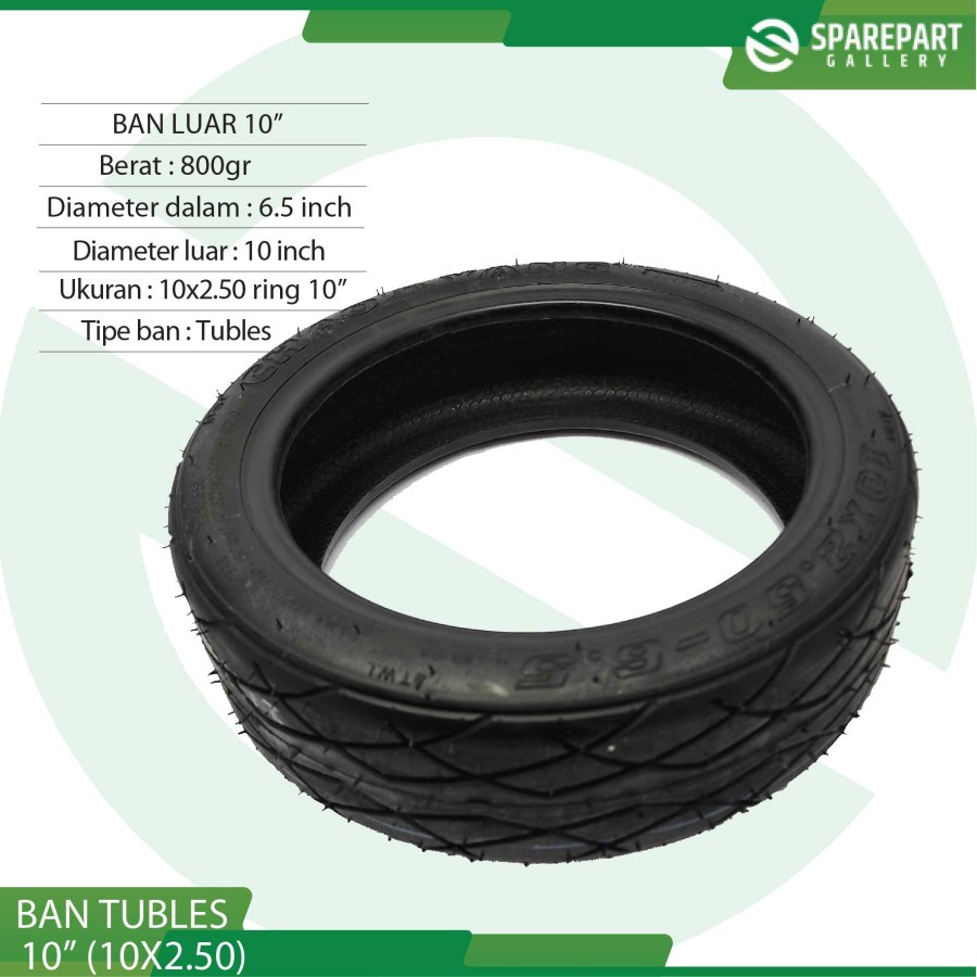 Ban Tubles 10inch (10x2.50) skuter listrik otoped ring10&quot;