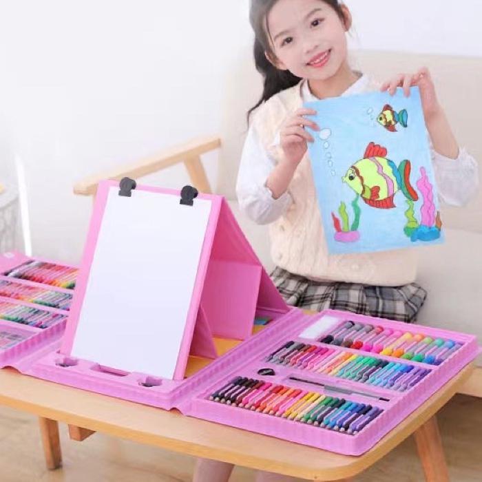 

TOP PRODUK art set 208pcs alat menggambar / melukis / mewarnai crayon pensil warna kado anak hadiah anak;