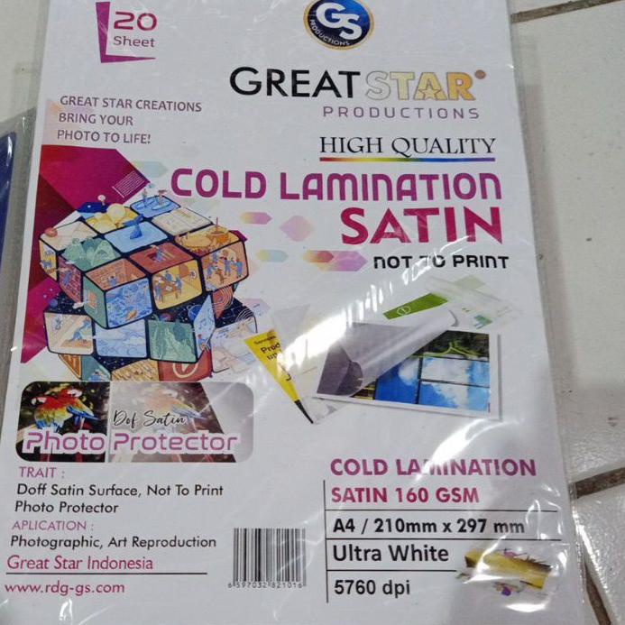 

♚♚ LAMINASI DINGIN SATIN/COLD LAMINATION A4/20 lembar