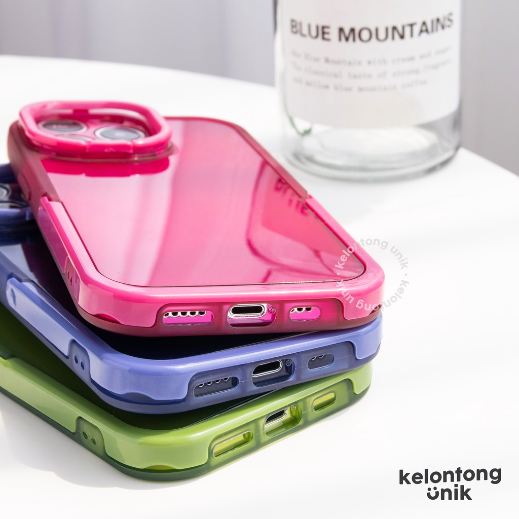 (Seri 1) For iPhone - Colourful Built In Stand Case/ Kickstand  Shock Proof Case