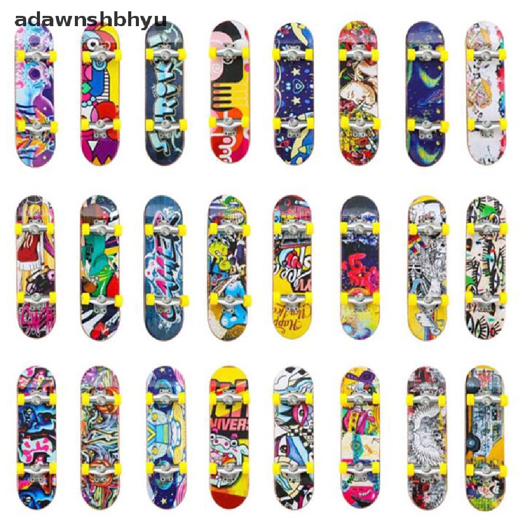 Adawnshbhyu 1PC Cute Kids Anak Mini Fingerboard Skate Kost Hadiah Mainan Pesta Random ID