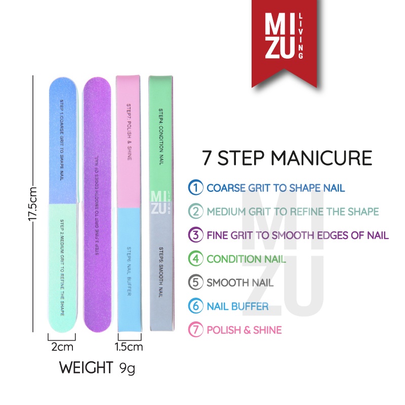 MIZU NANA TSUME 7in1 Nail Filer Buffer Manicure Amplas Kikir Kuku Pedicure