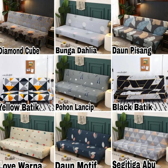 Cover sofa bed INFORMA elastic-Sarung PENUTUP sofa bed STRECTH motif