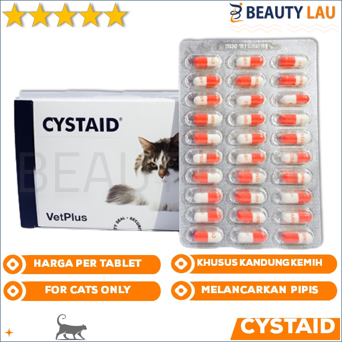 CYSTAID PLUS OBAT KUCING SUSAH KENCING ANTI RADANG KEMIH KUCING OBAT URINARY KENCING BERDARAH PER KAPSUL