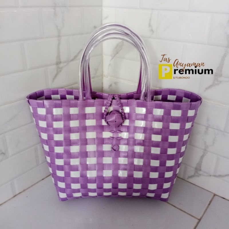 (T16) Polka 23x14x23cm Tas Anyaman Premium Situbondo/tas souvenir/hampers