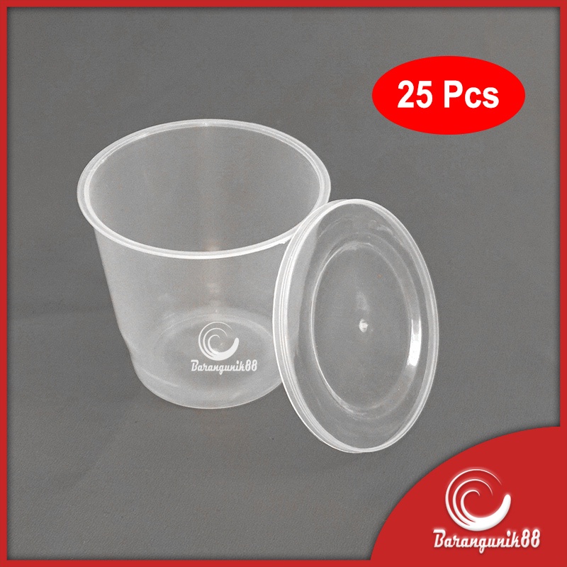 [25 pcs] Cup Puding 150 ml + Tutup Cup Jelly Gelas Rujak Merpati