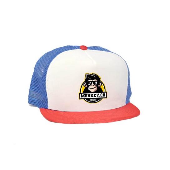 Topi Snapback Jaring / Topi Trucker Hat / Topi Distro / Monkey logo ‣ BE.11De22ᵂ