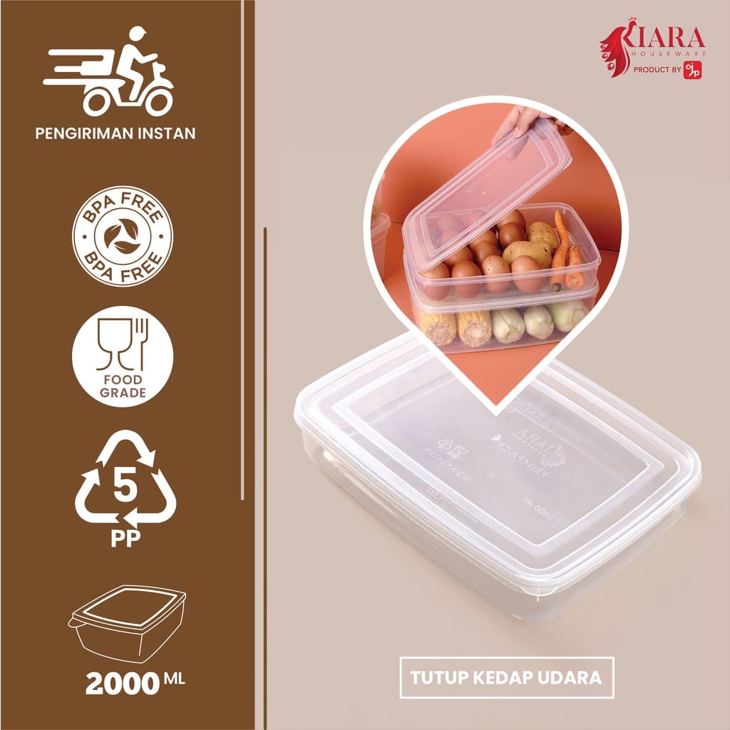 Primpack 2000ml SWP2000 | Kotak Donat Sealware Toples Segi 2000 ML