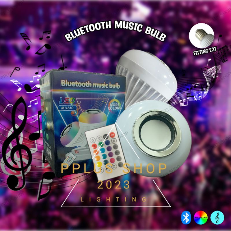 [ Pplus ] Lampu  Bohlam RGB bluetooth Speaker Musik 2 in 1 - Lampu Warna Warni bluetooth Remote Speaker LED E27