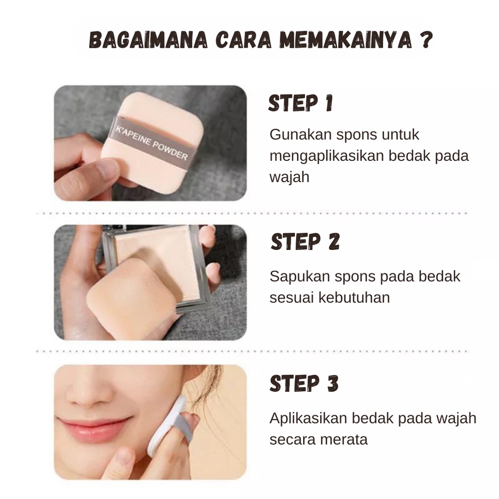 Bedak Padat K'APEINE Long-lasting Powder tahan air