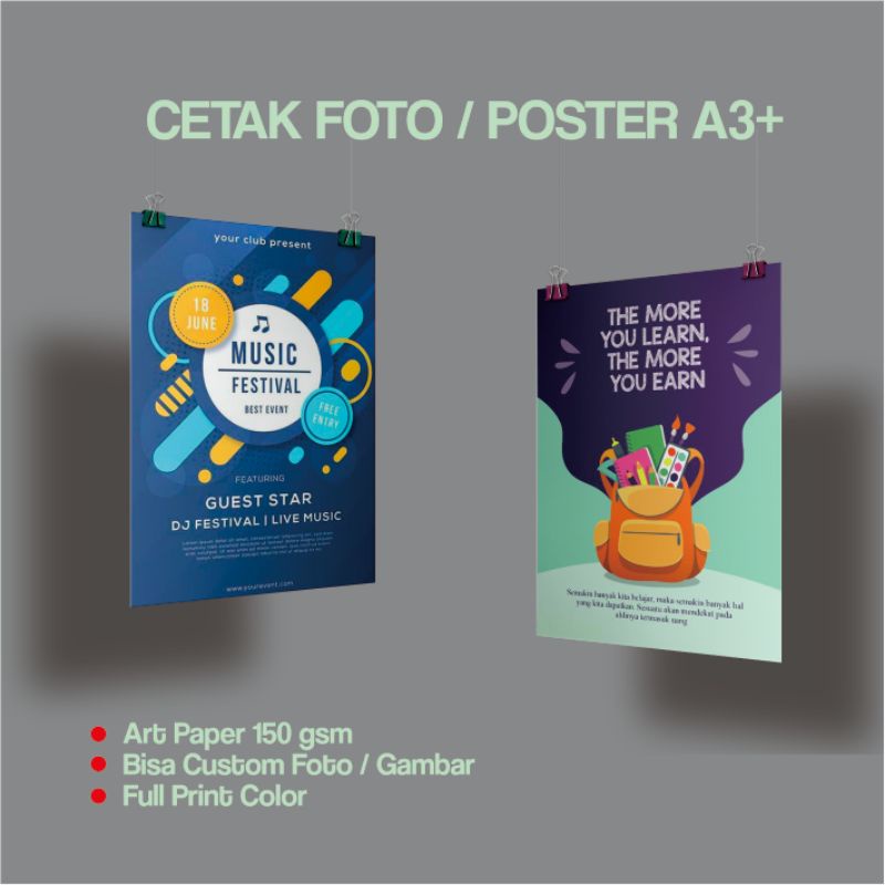 

CETAK POSTER A3+ / ART PAPER 150GSM - FATIHPRINTING