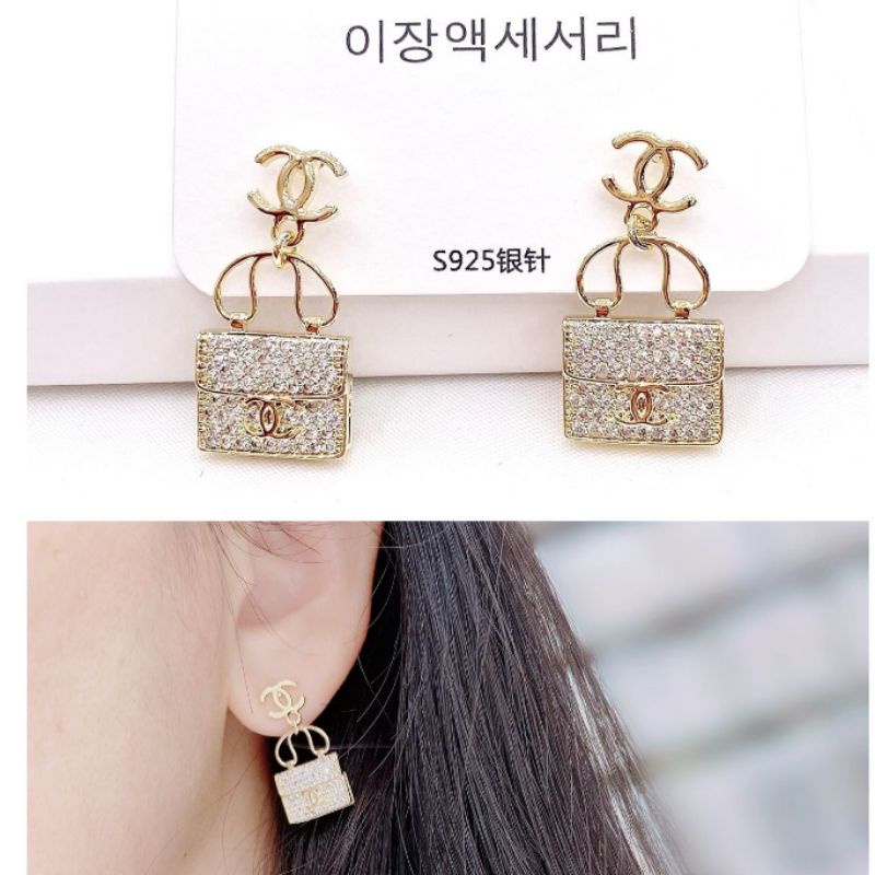 Anting Silver925 Perak Platgold Premium Quality tidak karatan mata kilau 8829