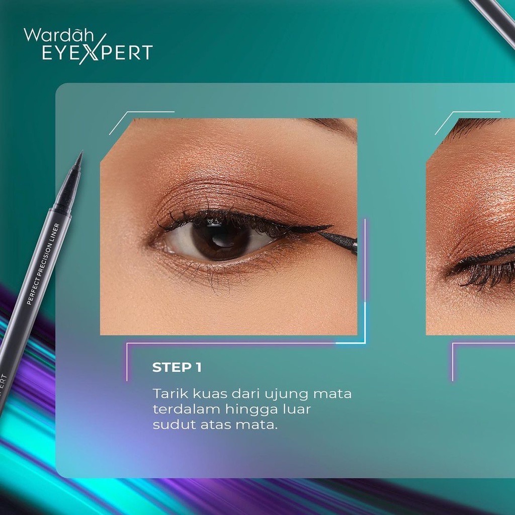 WARDAH EyeXpert Perfect Precision Liner Indonesia / Eyeliner 1ml / Waterproof Long Wear Tahan Lama 12 Jam Black Hitam / Anti Air Garis Persisi Natural Kelopak Mata / Cosmetic Makeup Face Eye Make Up / Eye Xpert Series / Mascara Pensil Alis Eyebrow Pen