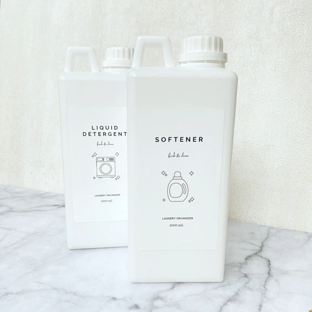 Refill Botol Tempat Sabun Jerigen Jerrycan Laundry Minimalis 1 Liter new stiker