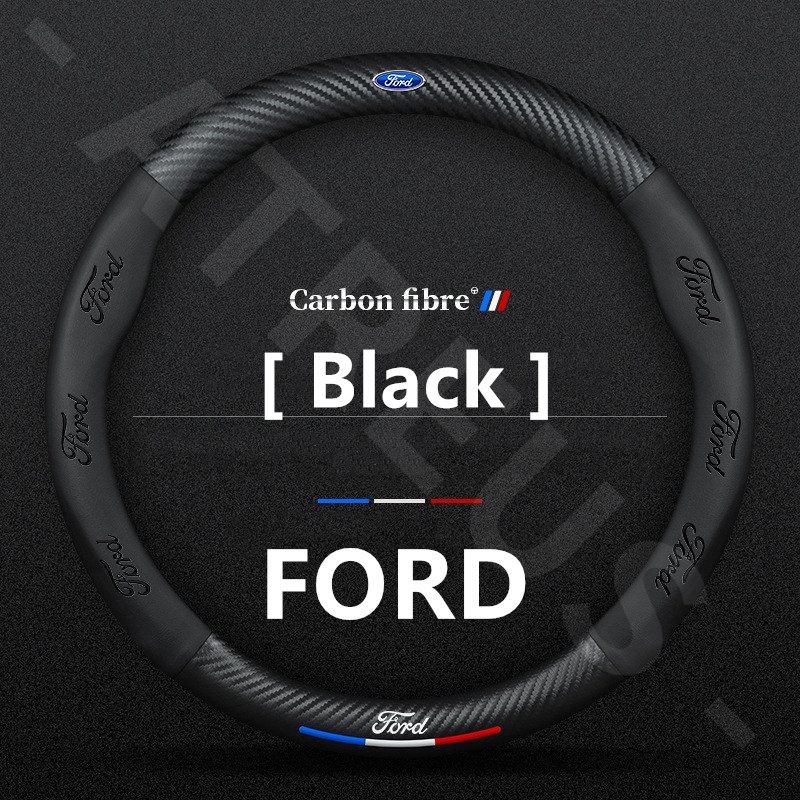 Ford Sarung Setir Mobil Ford Untuk Fiesta Ranger Ecosport Focus Everest Mustang Auto Steering Wheel Cover Pelindung Kemudi Interior Mobil Logo Printing 3D