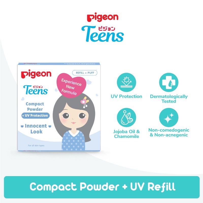 PIGEON Teens (REFILL) Compact Powder + UV Protection 14g