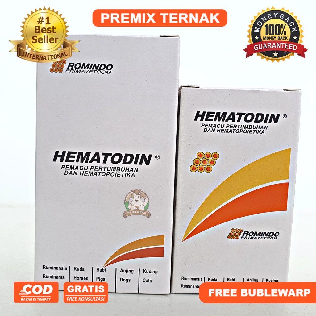 HEMATODIN 50ml HEMATODIN 100ml Injeksi  - Obat Penambah Darah, Pemacu Pertumbuhan