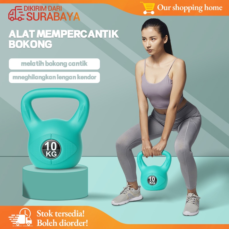 Dumbell Barbell/Alat Fitness di Rumah/Neoprene Kettlebell 10KG bedak putri/Kettlebell Murah