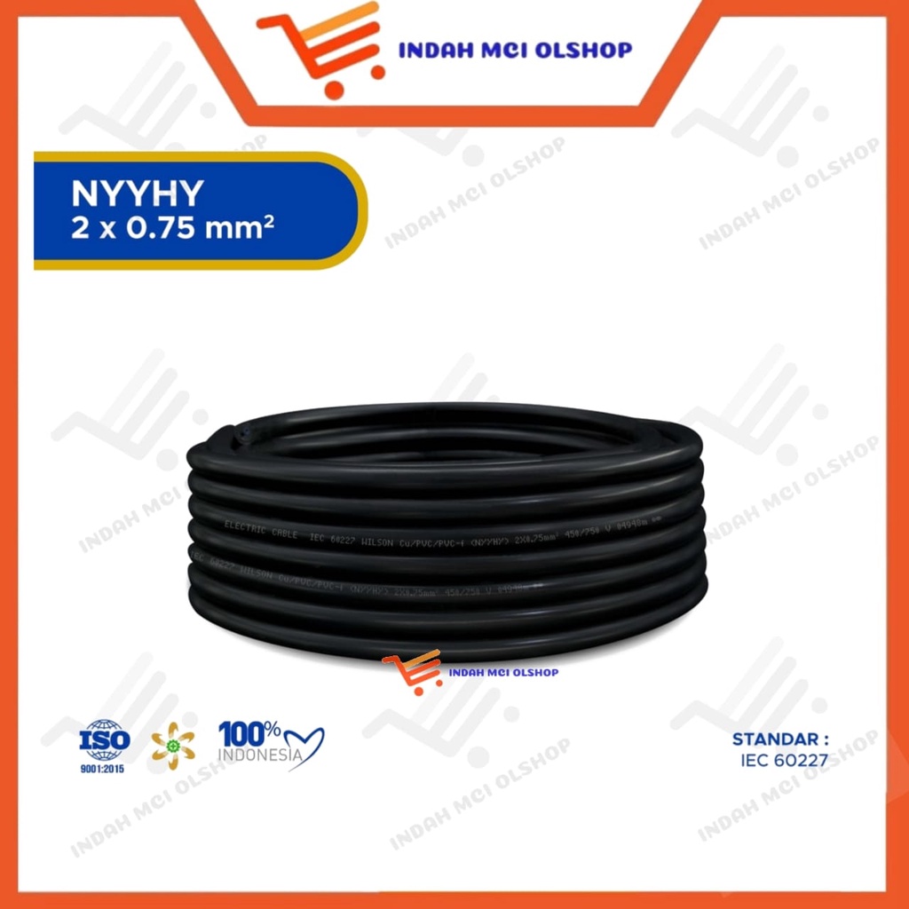 KABEL NYMHY 2x0.75 mm2 / KABEL SERABUT NYMHY