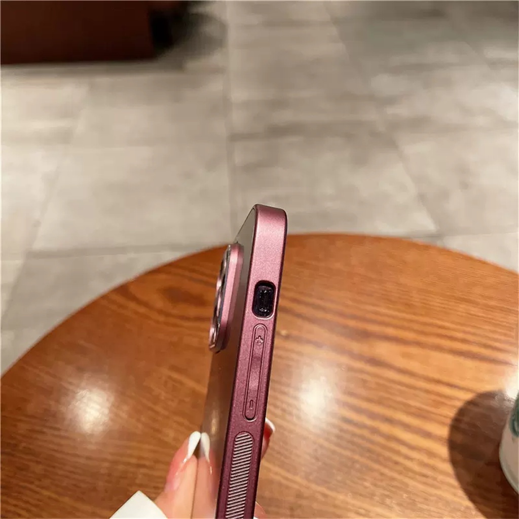 Casing Lensa Pelindung Kamera Berbiji CD Logam iPhone 14 Pro Max Plus case Iphone13 12 Pro Max 11promax Mewah Sepenuhnya Tertutup matte matte shockproof hard back