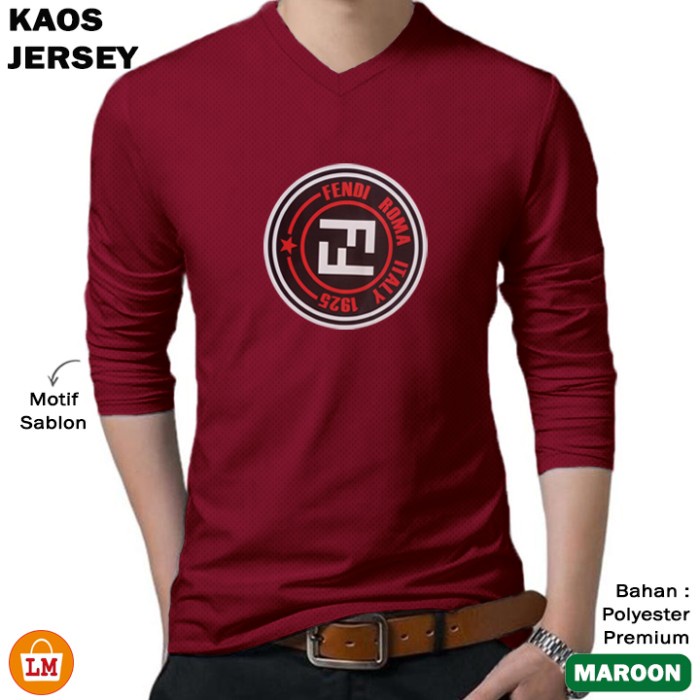Kaos Jersey Pria FNDY Lengan Panjang Dry Fit Kaos Polos Olahraga Indoor Outdoor Size M-XL 30851