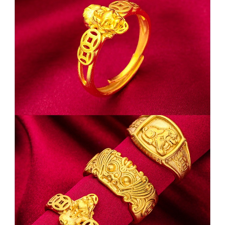 Goldkingdom Perhiasan Fashion Aksesoris Bangkok Emas Asli Kadar 375 Ready Stock Berbagai Macam Pria Bisa Pilih Cincin Xiu Pria Berani