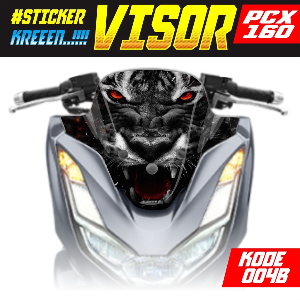 stiker vynil visor tameng pcx 160 / decal stiker buat visor windshield pcx 160 bagian depan