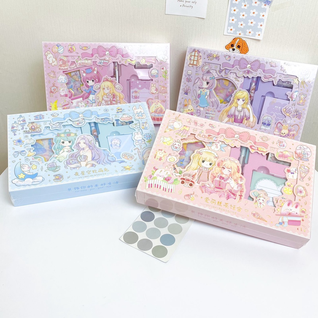 

PAKET STICKER BOX 4 IN 1 SH 4444 / PAKET STICKER CEWE LUCU UNIK BISA COD TERMURAH DENGAN ISI SOLATIP BUKU SPIRAL DAN PEN PEMOTONG