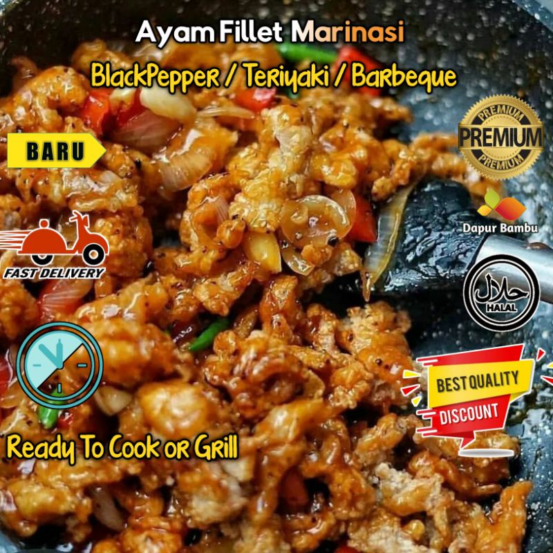 

Ayam Filet Barberque Marinasi 500 gr / Teriyaki / Grilled Chicken / Korean Grill / Chicken BlackPaper / Bulgogi / Frozen Food / Karkas Puyuh